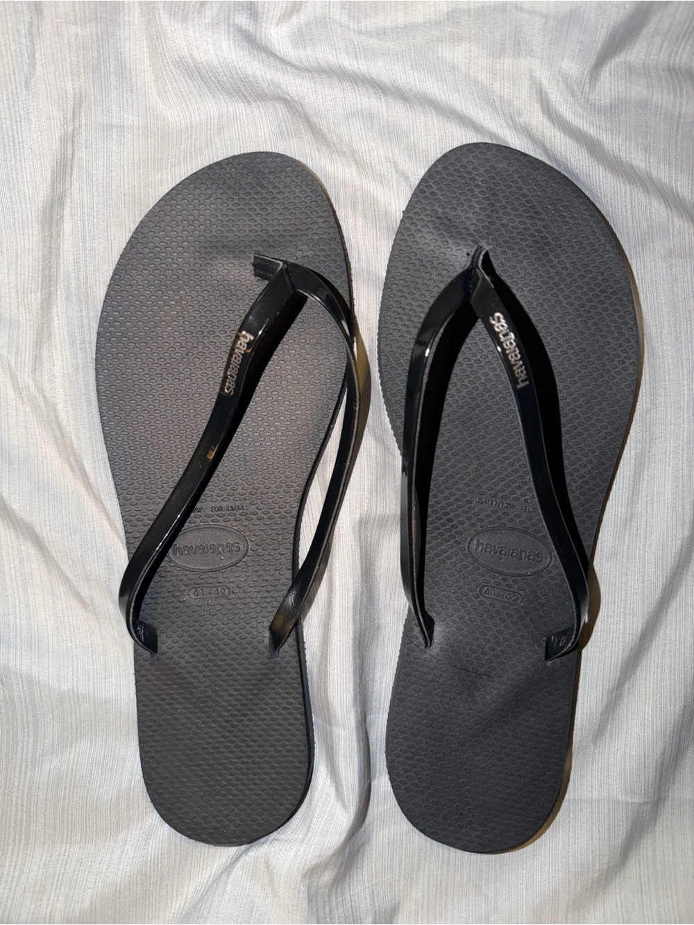Havaianas Women's Glossy Black Flip Flops
